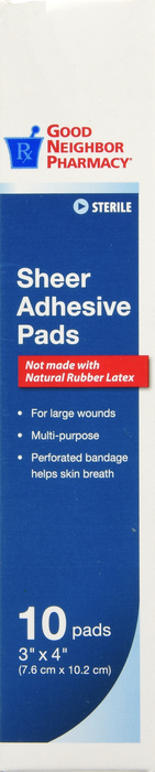 Good Neighbor Pharmacy Sheer Adhesive Pads 3x4 10ct