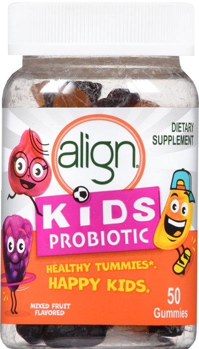 Align Kids Probiotic Supplement Natural Fruit Flavors Gummies 50ct