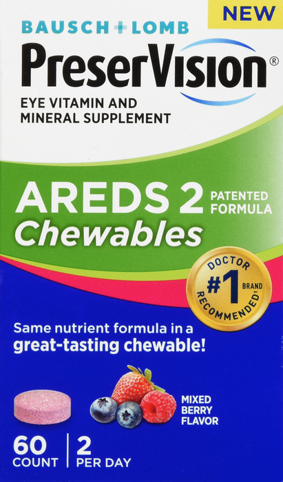 Bausch + Lomb PreserVision AREDS 2 Eye Vitamin & Mineral Supplement Chewable Tablets 60ct