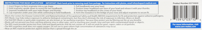 CAREMATES N95 NIOSH MASKS 3CT