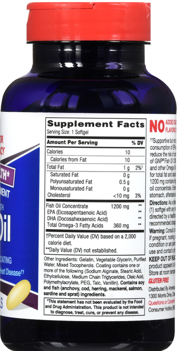 Good Neighbor Pharmacy Fish Oil 1200mg Enteric Softgels 100ct