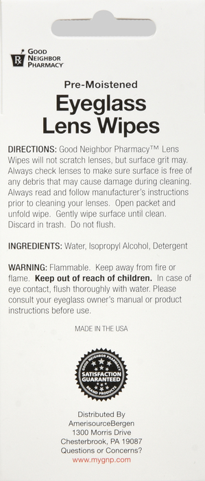 Good Neighbor Pharmacy Pre-Moistened Lens Wipes 20ct