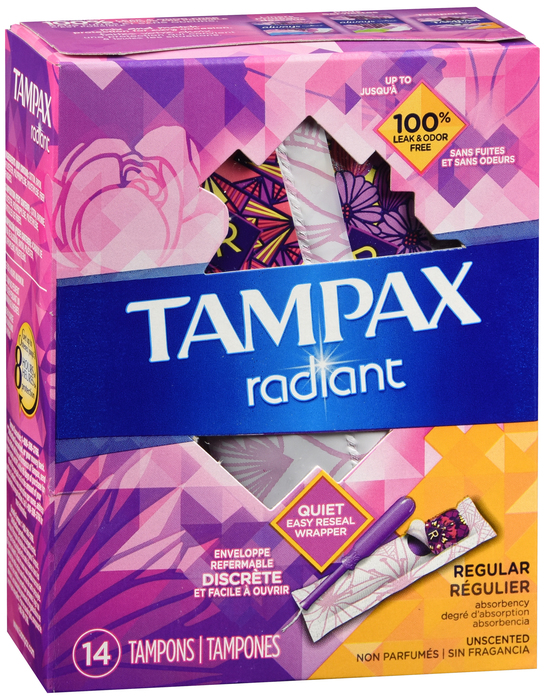 Tampax Unscented Radiant Regular Tampons 14ct