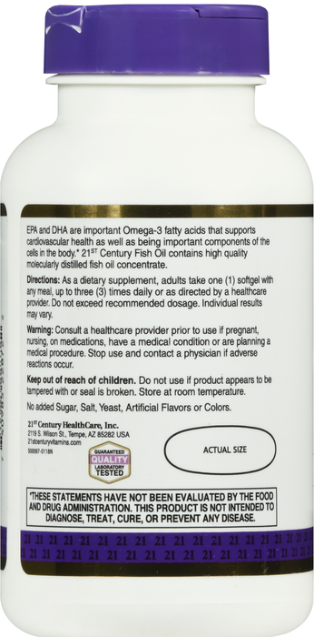 21st Century Fish Oil 1000mg Omega-3 Softgels 120ct