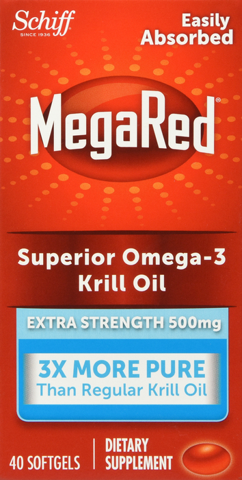 MegaRed Extra Strength Omega-3 500mg Krill Oil Softgels 40ct