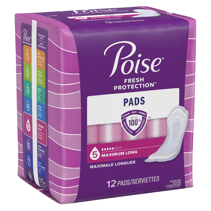 Poise Maximum Long Pads 4x12ct