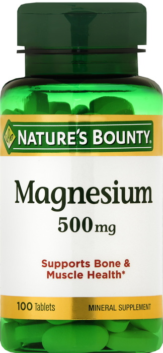 Nature's Bounty Magnesium Oxide 500mg Tablets 100ct