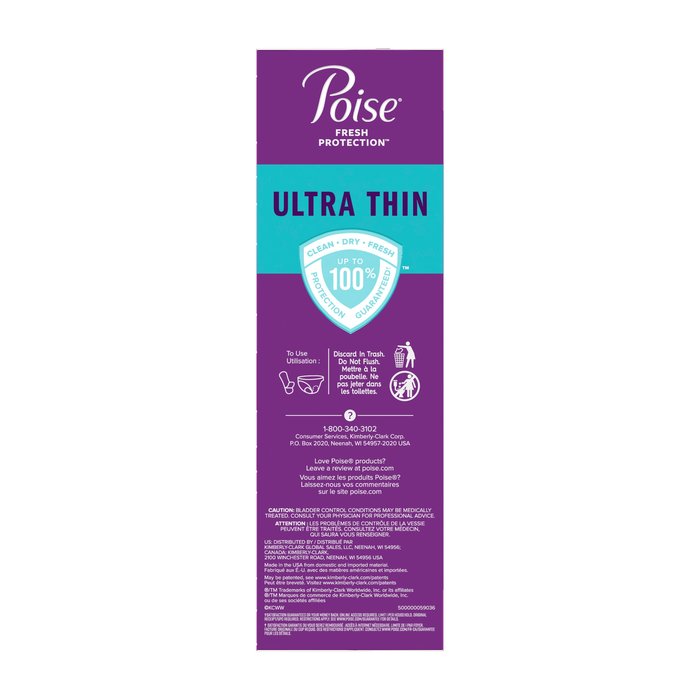 POISE ULTRA THIN MODERATE PAD 3X60CT