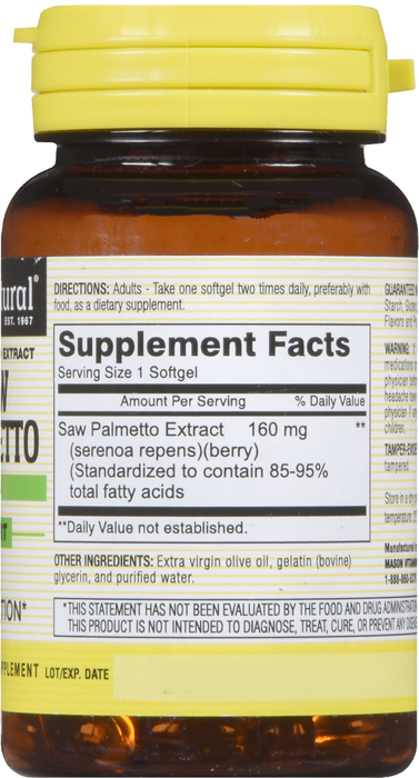 SAW PALMETTO 160MG SOFTGELS 60CT MASON