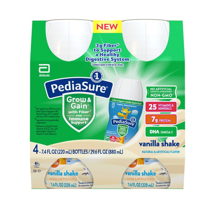 PEDIASURE SHAKE FIBER VANILLA 6X4X7.4OZ