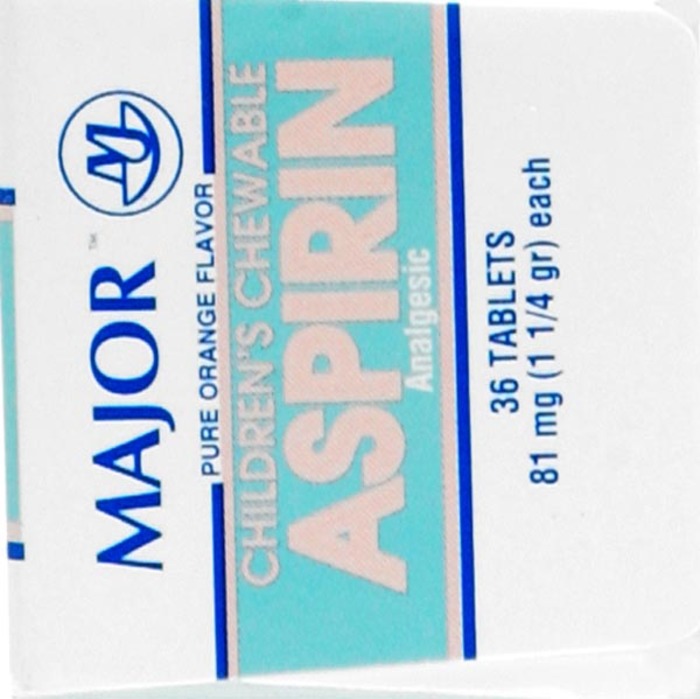 ASPIRIN 81MG CHEW ORANGE 36CT MAJ