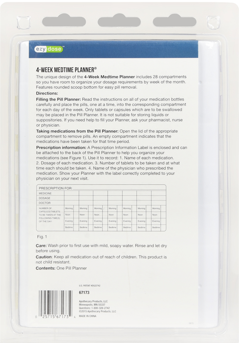 EZY DOSE 4WK MEDTIME PLANNER