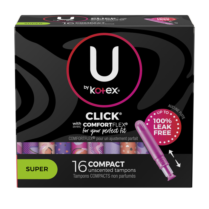 U by Kotex Click Compact Super Absorbency Unscented Tampons 16ct