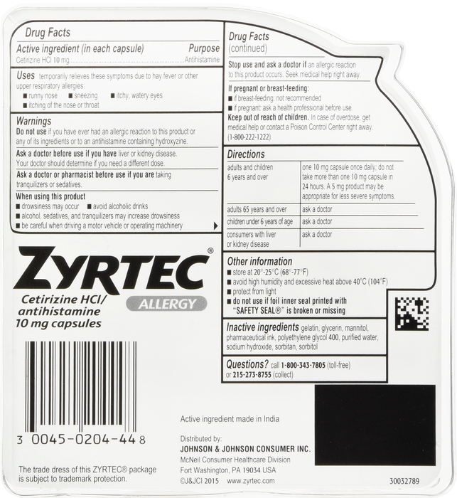 ZYRTEC OTC 10MG LIQUIGEL 40CT