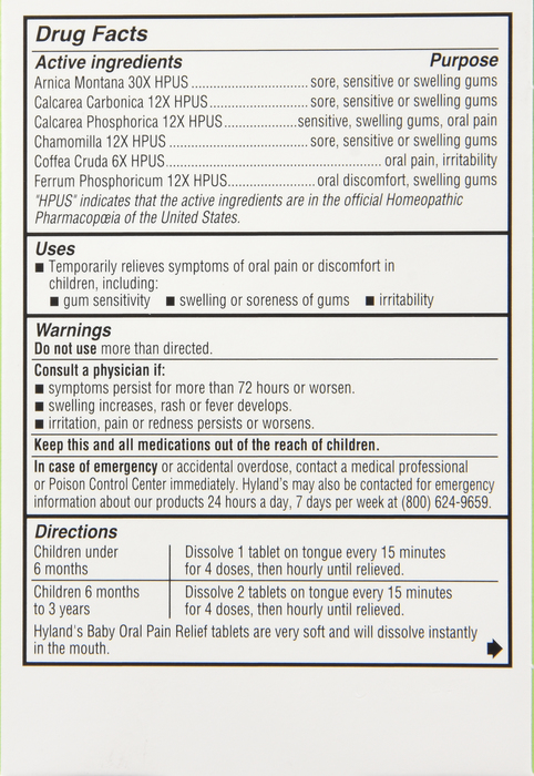 Hyland's Baby Oral Pain Relief 125ct