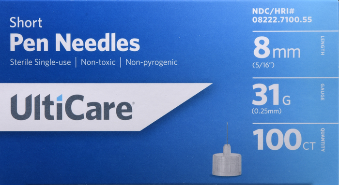 UltiCare Pen Needles 8mm 5/16" 31g 100ct