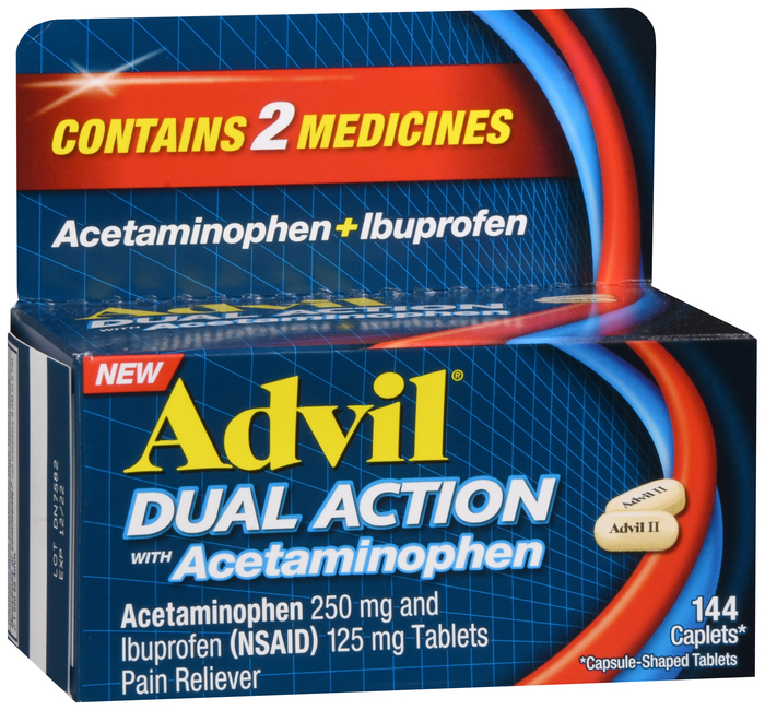 ADVIL DUAL ACTION W/ACETAMIN CPL 144CT