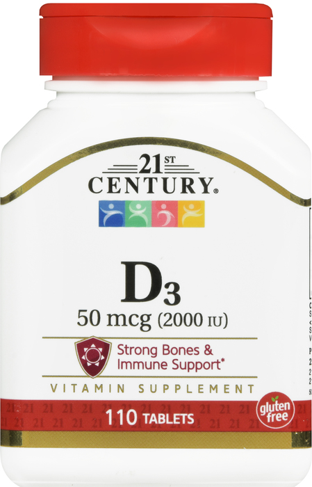 21st Century Vitamin D3 2000IU Tablets 110ct