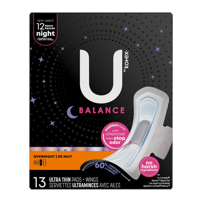 U BY KOTEX SPRM ULTR THIN OVRNT PAD 6X13