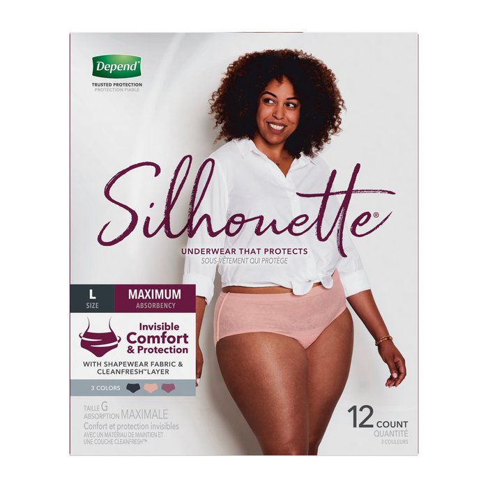 Depend Silhouette Underwear Max Women L 2x12ct