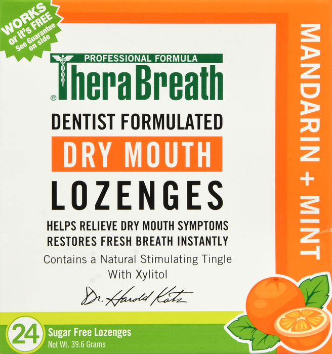 TheraBreath Dry Mouth Mandarin Mint Lozenges 24ct