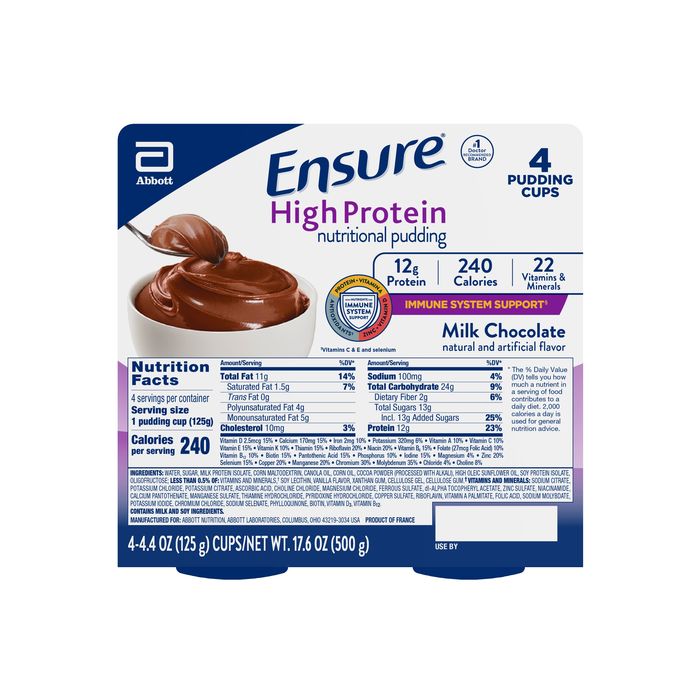 ENSURE HIGH PROT CHOC PUDDING 6X4X4.4 OZ