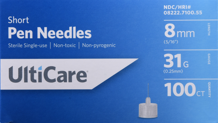 UltiCare Pen Needles 8mm 5/16" 31g 100ct