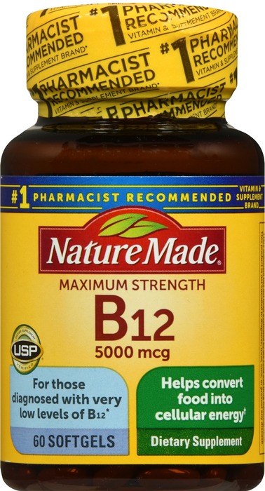 Nature Made Vitamin B-12 5000mcg Max Softgel 60ct