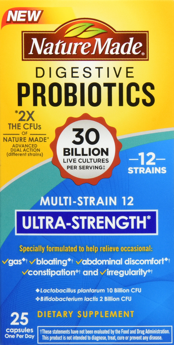 Nature Made Digestive Probiotics Ultra Strength 12 Strain Capsules 25ct