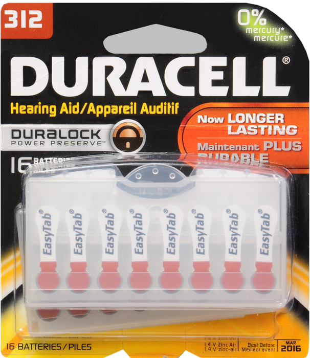 DURACELL HEARING AID DA312 16CT