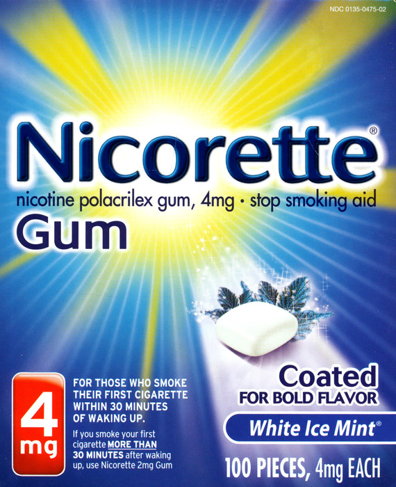 Nicorette Stop Smoking Aid 4mg White Ice Mint Coated Nicotine Lozenges 100ct