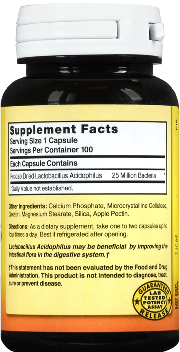 ACIDOPHILUS FREEZE DRY CAPSULE 100CT NATURE'S BLEND