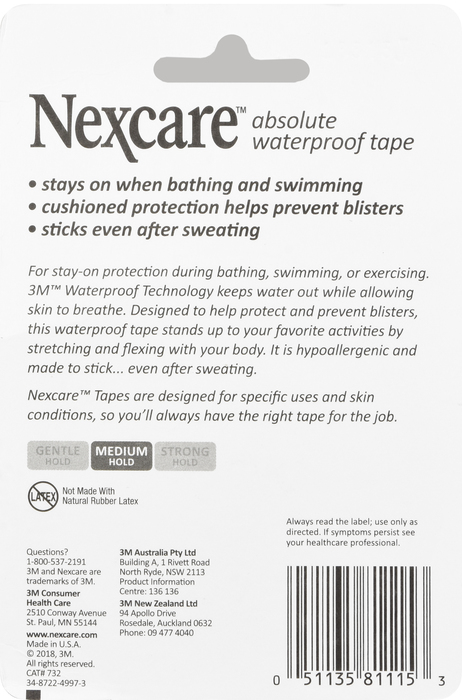 NEXCARE TAPE WATERPROOF 1.5"X5YD