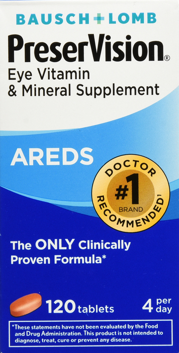 Bausch + Lomb PreserVision AREDS Tablets 120ct