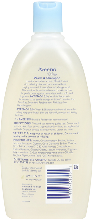 AVEENO BABY WASH & SHAMPOO 18OZ