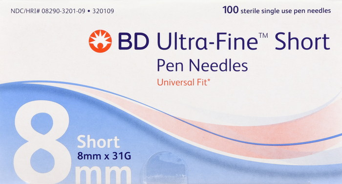 BD Ultra-Fine Short Pen Needles 31Gx8mm 100ct