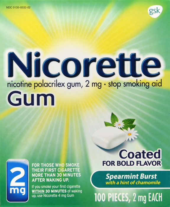 NICORETTE GUM 2MG SPEARMINT BURST 100 CT