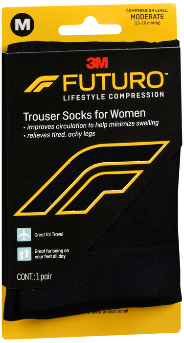 Futuro Trouser Socks for Women 15-20mmHg Medium 1ct