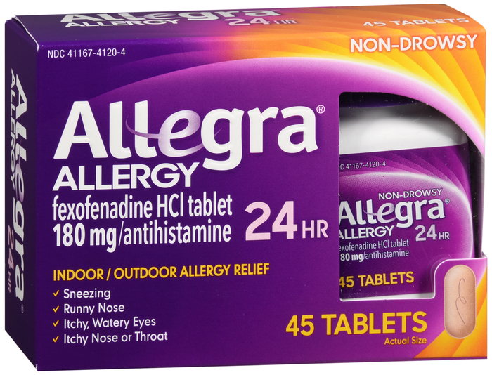 Allegra Indoor/Outdoor Allergy Relief Non-Drowsy, Tablets 45ct