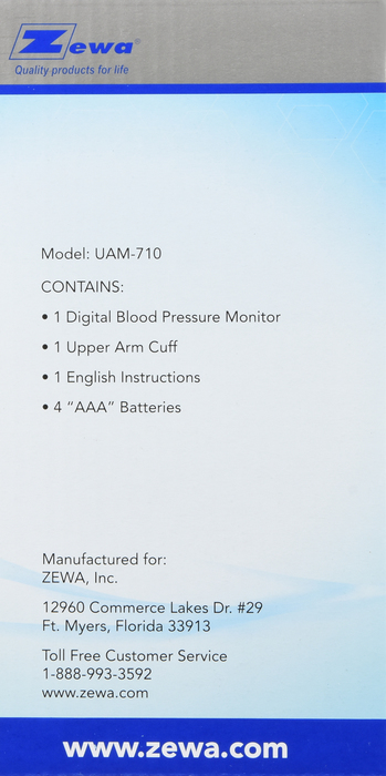 Zewa Automatic Blood Pressure Monitor UAM-710