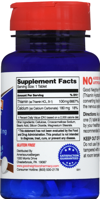 Good Neighbor Pharmacy Vitamin B-1 100mg Tablets 100ct