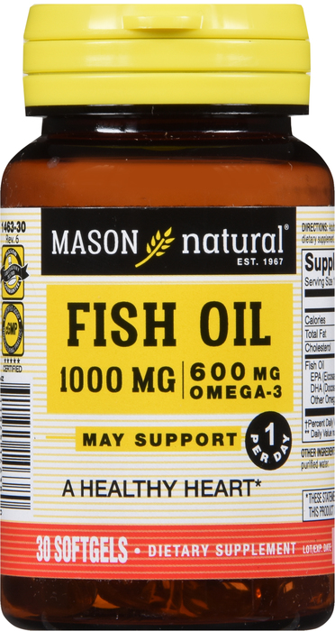 Mason Natural Fish Oil 1000mg Softgels 30ct