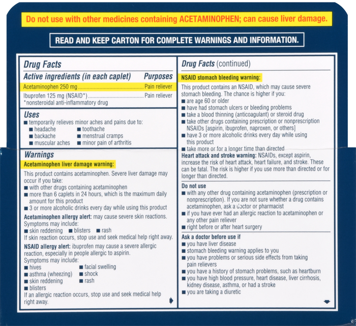 ADVIL DUAL ACTION W/ACETAMIN CPL 144CT