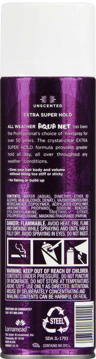 Aqua Net Extra Super Hold Aerosol Unscented Hairspray 11oz