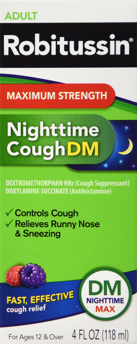 Robitussin DM Max Strength Nighttime Cough Liquid 4oz