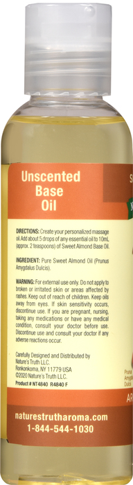 NT U SWEET ALMOND BASE SKIN CARE OIL 4OZ