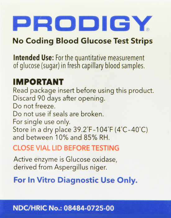 Prodigy No Code Test Strips Retail 50ct