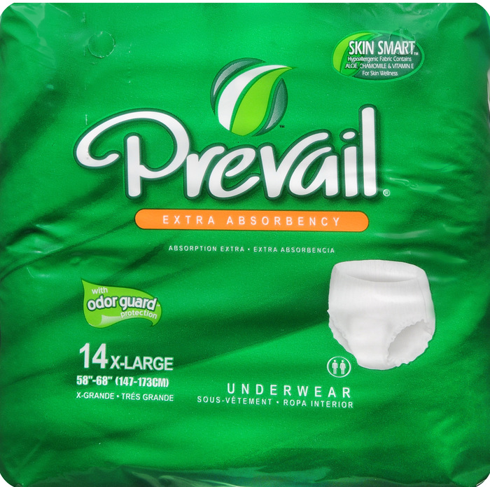 Prevail Underwear X-Large Extra Absorbency 58-68" 4x14ct