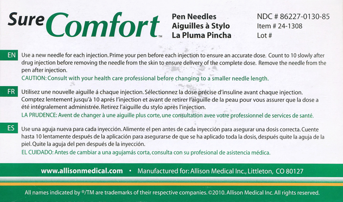 SureComfort Pen Needles 4mmx32g 100ct