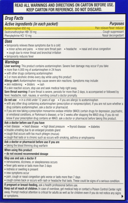 Theraflu Severe Cold & Cough Packets 6ct